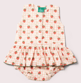 Little Green Radicals- Srawberry days Ruffle Romper