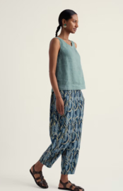 Seasalt Noweth Linen Cropped Trousers-Red Hot Poker Maritime