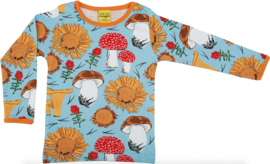 Duns Sweden  longsleeve  sunflowers and mushrooms  - sky blue