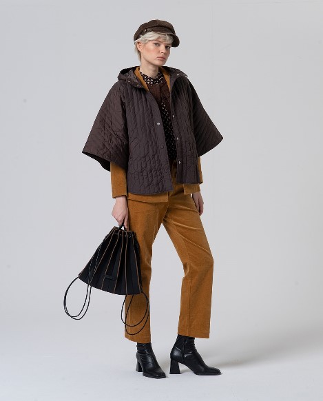 Surkana Short Fitted Cable Knit Cardigan Chocolate 555LARA332