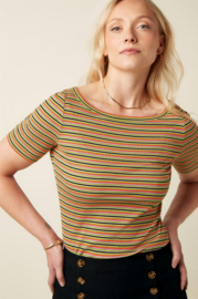 King Louie Lili  Tee MistralStripe -Green Envy