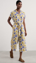Seasalt- Treen Cove Jumpsuit- Leafy Floral Chalk Pear