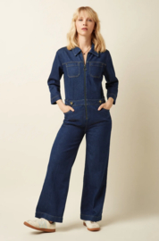 King Louie Zip Jumpsuit Onyx Denim- Deep Blue