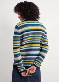 Seasalt Braque Jumper - Concertina Dark Citron multi