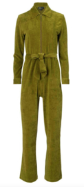 LaLamour-Ginger jumpsuit Rib Velour- Sphagnum