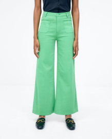 Surkana Wide trousers with front Patch pocket green 513 SOTT521