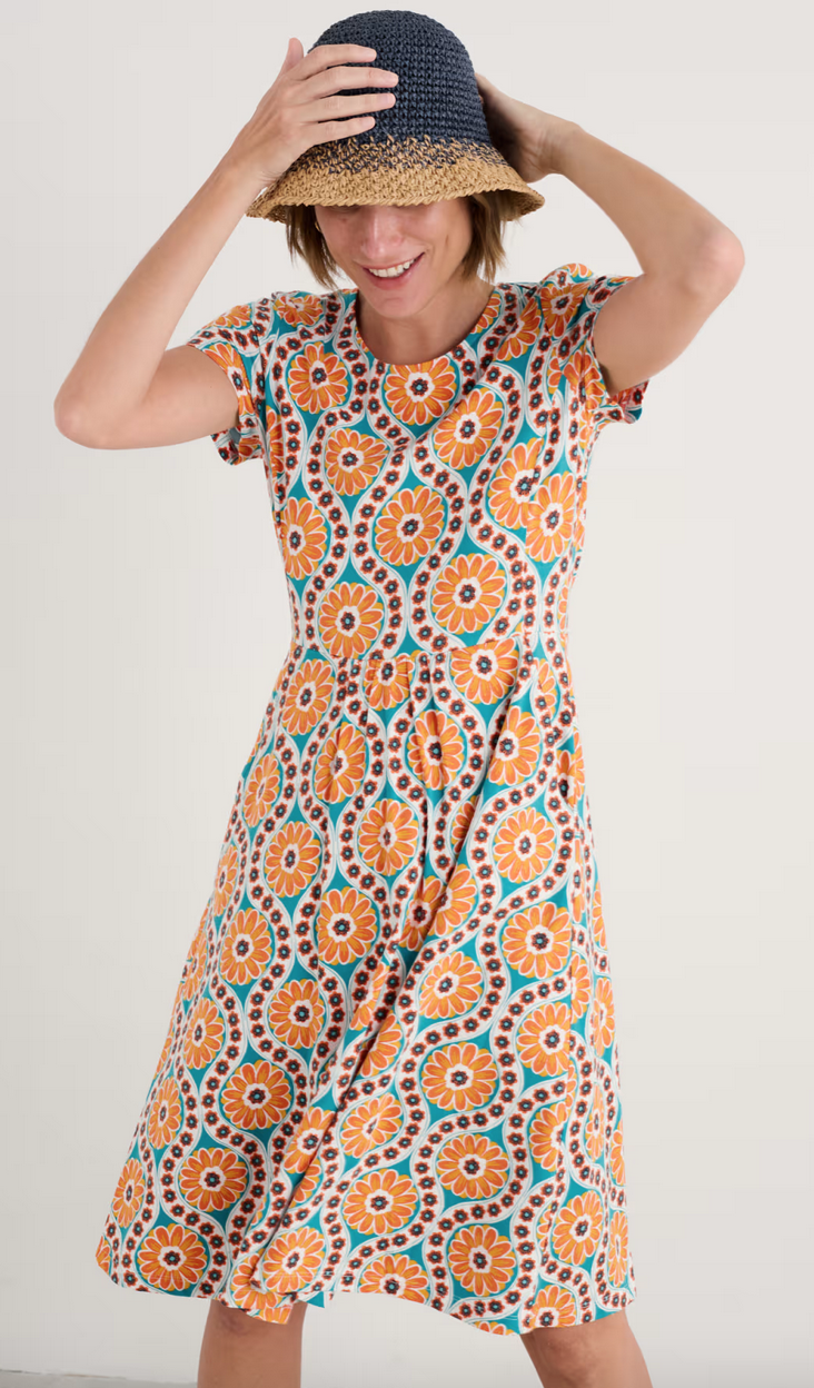 Seasalt -April Dress-Daisy Stamp Azurite
