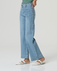 Surkana  Wide Leg Pants-Sky Blue  516INDE521