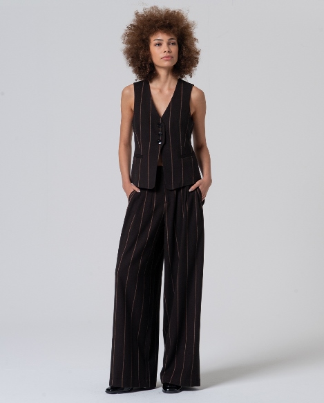 Surkana  Pinestripe Pants -Brown 565IRDI525