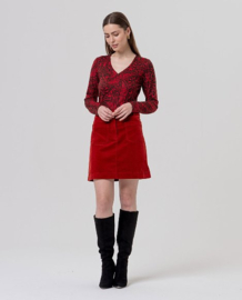 Surkana  Mini Skirt with Patch Pockets-English Red 556TASS627