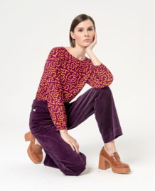 Surkana Flare Trousers Purple 564NEPA522