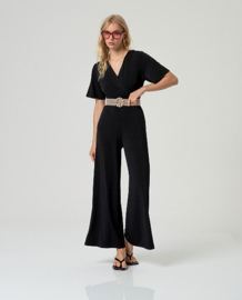 Surkana  Cross Neck Jumpsuit-Black  516HIRO811