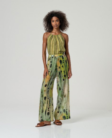 Surkana  Wide Leg Pants-Green  526MIZY524