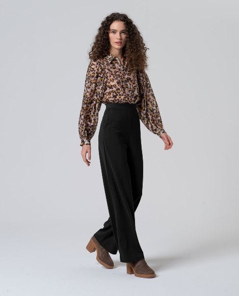 Surkana  Wide Pants With Waistband detail-Black 565LISA514