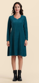 LaLamour-Sandra Dress- Rib Velour Petrol