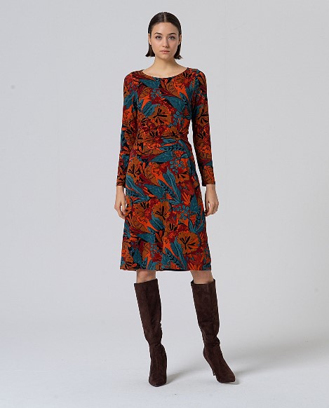 Surkana Midi Dress with Gathered Waist 555LAVI716