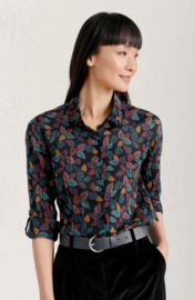 Seasalt  Larissa Shirt - Slate Leaves Onyx