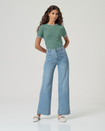 Surkana  Wide Leg Pants-Sky Blue  516INDE521