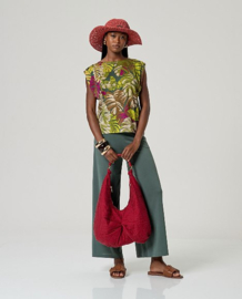 Surkana  Sleeveless Top With Draping-Green  526MILE013