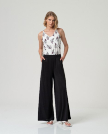 Surkana Wide Leg Pants-Black  526BAMO018