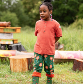 Little Green Radicals-Orange Blooms Reversible Trousers