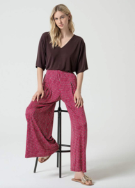 Surkana  Loose Pants With Front Pleat-Fuchsia 525RYON515