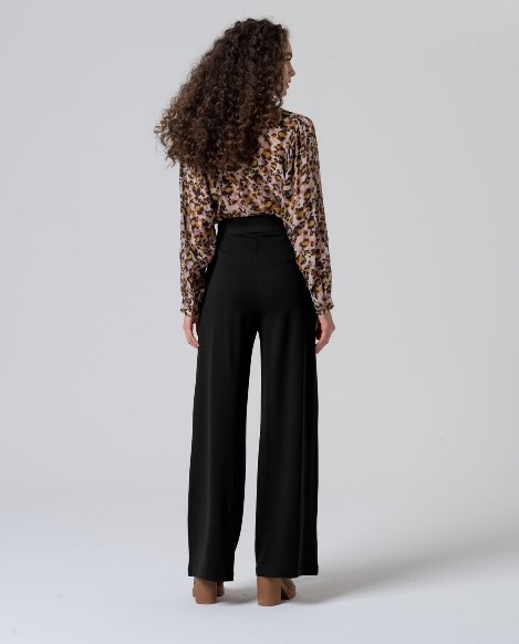 Surkana  Wide Pants With Waistband detail-Black 565LISA514