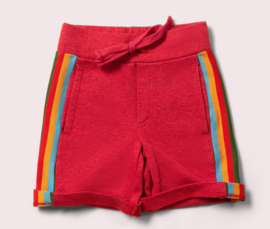 Little Green Radicals-  Red Rainbow Comfy Jogger Shorts