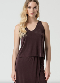 Surkana  V-Neck Top-Brown  525LIXX015