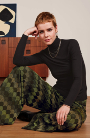 King Louie Border Palazzo Pants -Diva Jacquard Olive Green