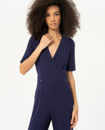 Surkana Crossover neckline jumpsuit Navy   514ESMO811