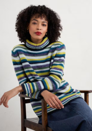 Seasalt Braque Jumper - Concertina Dark Citron multi