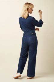 King Louie Zip Jumpsuit Onyx Denim- Deep Blue