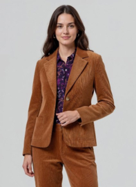 Surkana  Blazer With Printed Lining-Toffee 556TASS326