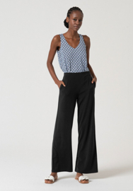 Surkana  Straight Pants With Waistband Detail-Black  515LIPO515