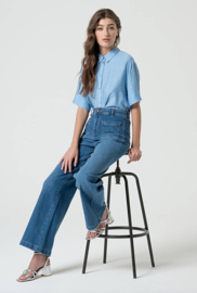Surkana Flared Pants With Front Pockets- Blue  515KAIM521