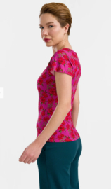 LaLamour-Butterfly Top-Fuchia Flowers