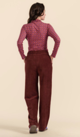 LaLamour-Hailey Trousers- Rib Velour Chocolate