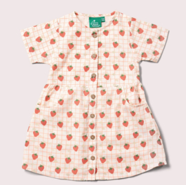 Little Green Radicals- Srawberry days Jurk met knoopsluiting