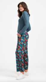 LaLamour-Brooklyn Trousers Slow Bloomer- Navy Peony
