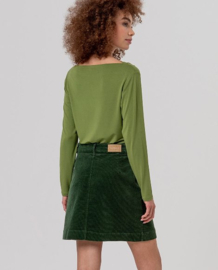Surkana  Mini Skirt with Patch Pockets-Khaki 556TASS627