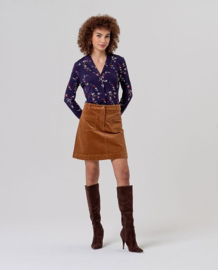 Surkana  Mini Skirt with Patch Pockets-Toffee 556TASS627