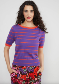 Blutsgeschwister Top Pretty Preppy Bold Lilac Ribbons Stripes