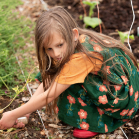 Little Green Radicals-Orange Blooms Reversible Dress