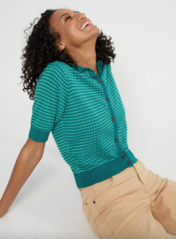 Blutsgeschwister Cardigan- Petite Poloette mixed dots-Blue Petrol