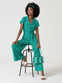 Surkana  Long Short Sleeve Jumpsuit-Emerald  515LIMA811