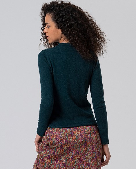 Surkana Fitted Turtleneck Sweater Bottle Green 555LITA237