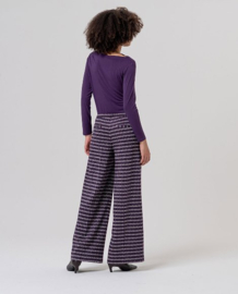 Surkana Wide -Leg Trousers-Purple  566SAJA514