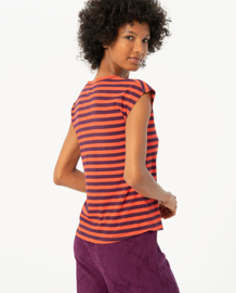 Surkana Wide Striped T-shirt  Maroon 524FUSI013