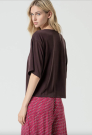 Surkana  V-neck T-shirt Loose Fit-Brown  525LIXX013